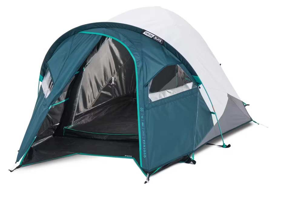 Muestra la tienda para 2 personas de Decathlon Quechua MH100 XL 2